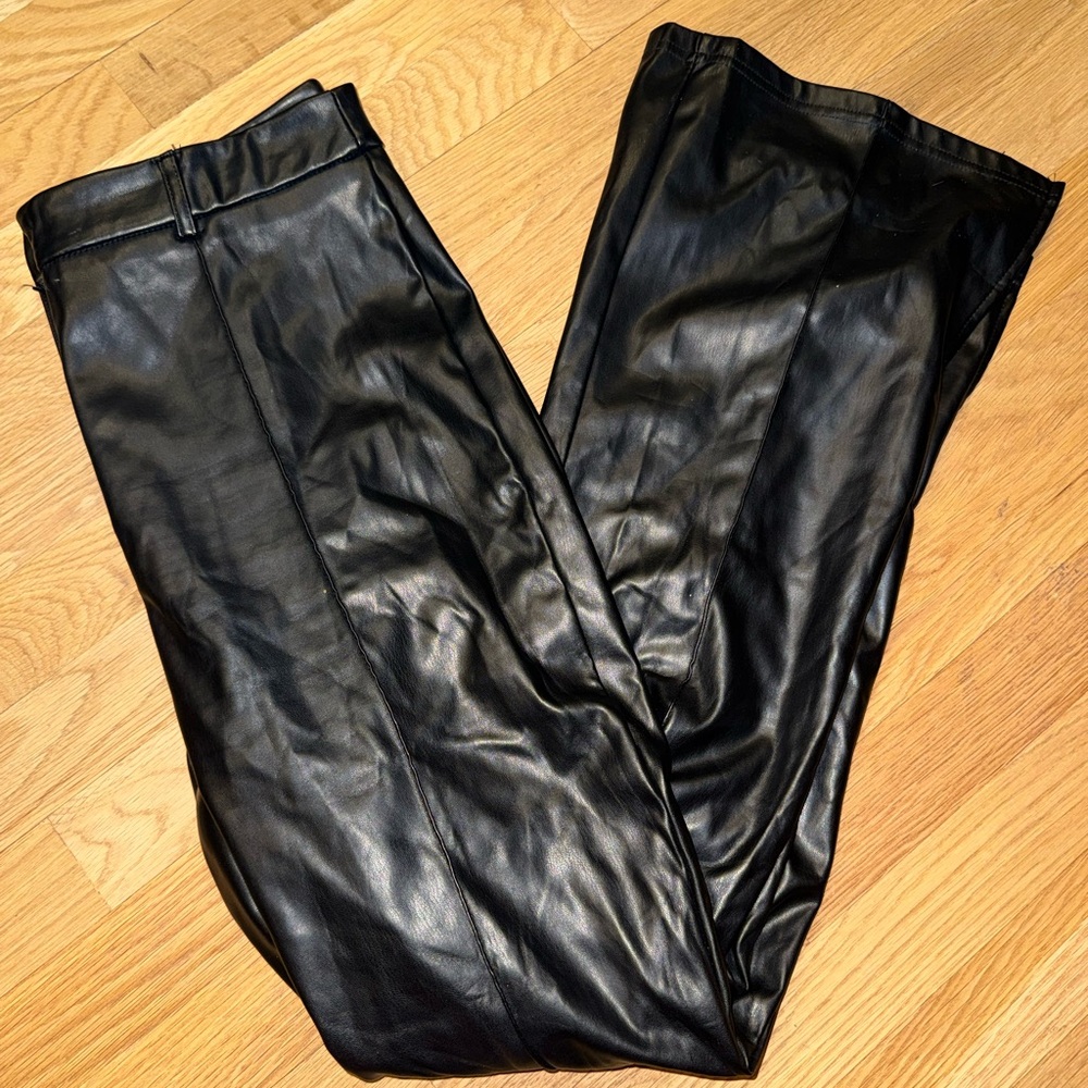 Black Faux Leather Pants